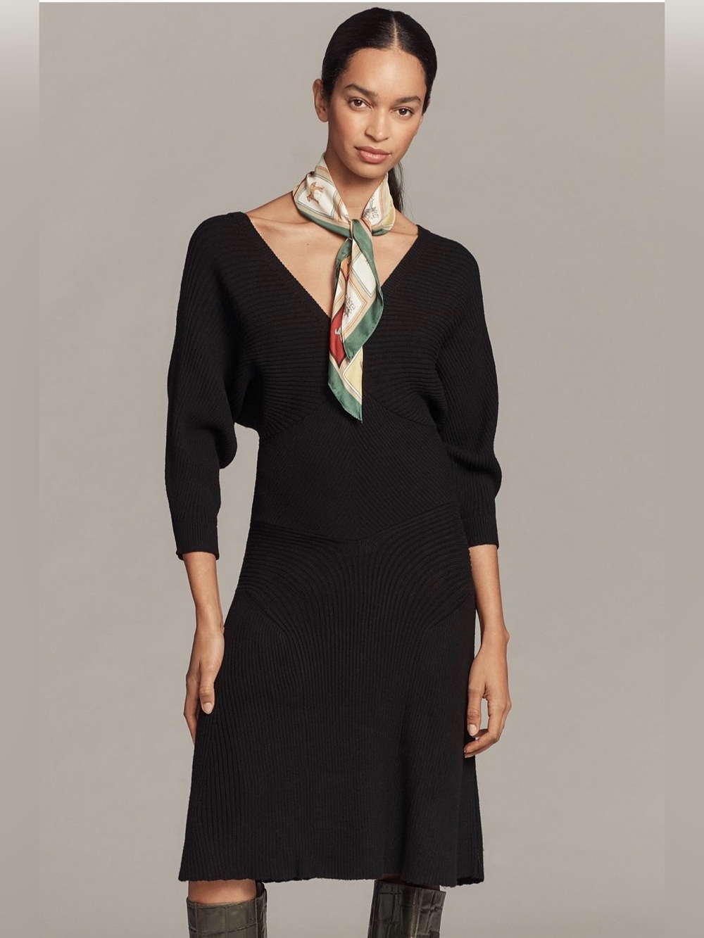 Anthropologie Waisted Ribbed Jumper Dress